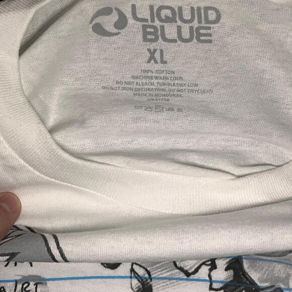 Liquid Blue 🧠 “Grateful Dead Notebook Skeleton” Graphic Tee – Size XL - Picture 3 of 7